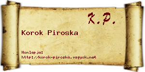 Korok Piroska névjegykártya